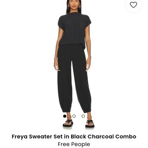 Free People Beach freya sweater set.black charcoal combo. Top small, bottoms xsm